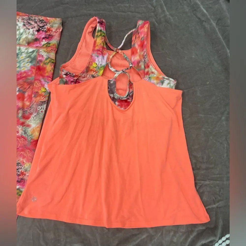 Athleta Girl Orange floral Outfit